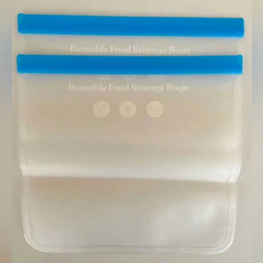 NEW Frosted with Accent Color 12 each Reusable Food Storage Bags